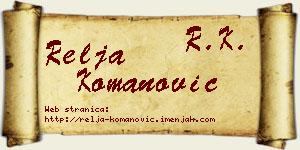 Relja Komanović vizit kartica